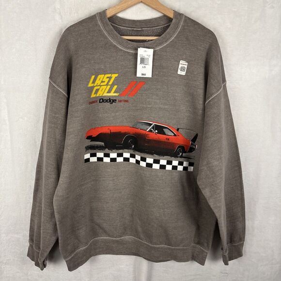 Dodge Charger Last Call Charger Daytona Sweatshirt Pullover Size Large Gray NWT - Picture 1 of 7